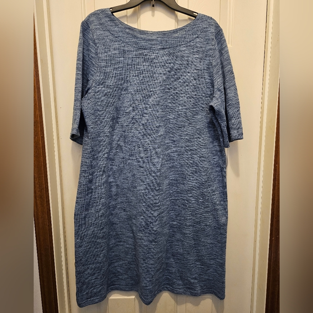 Faded Glory Blue Boatneck Knit Dress - XXL